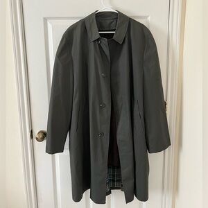 Koratron Dark Gray Button-Up Trench Coat
